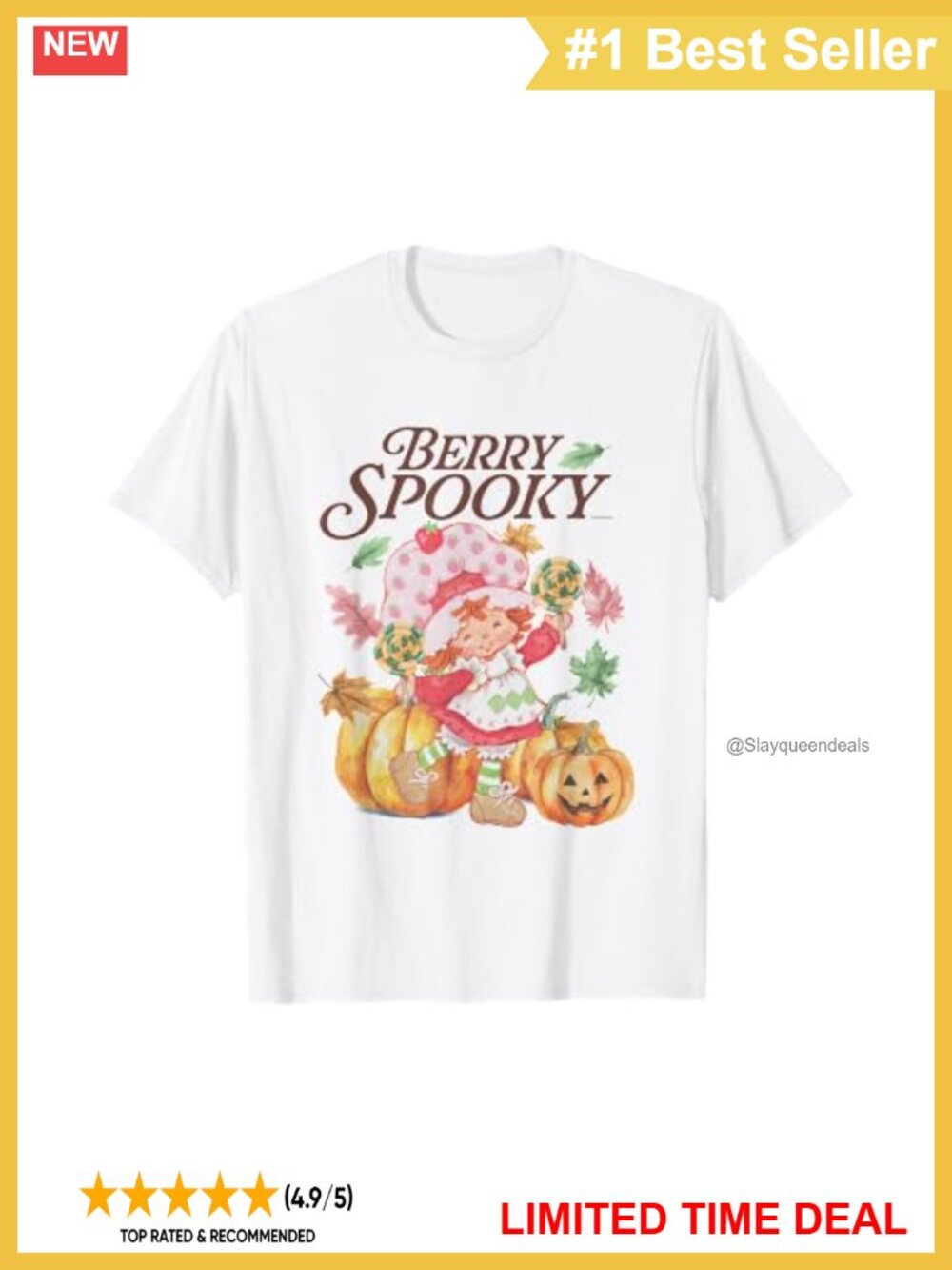 Strawberry Shortcake Halloween Pumpkins T-Shirt Short Sleeve
